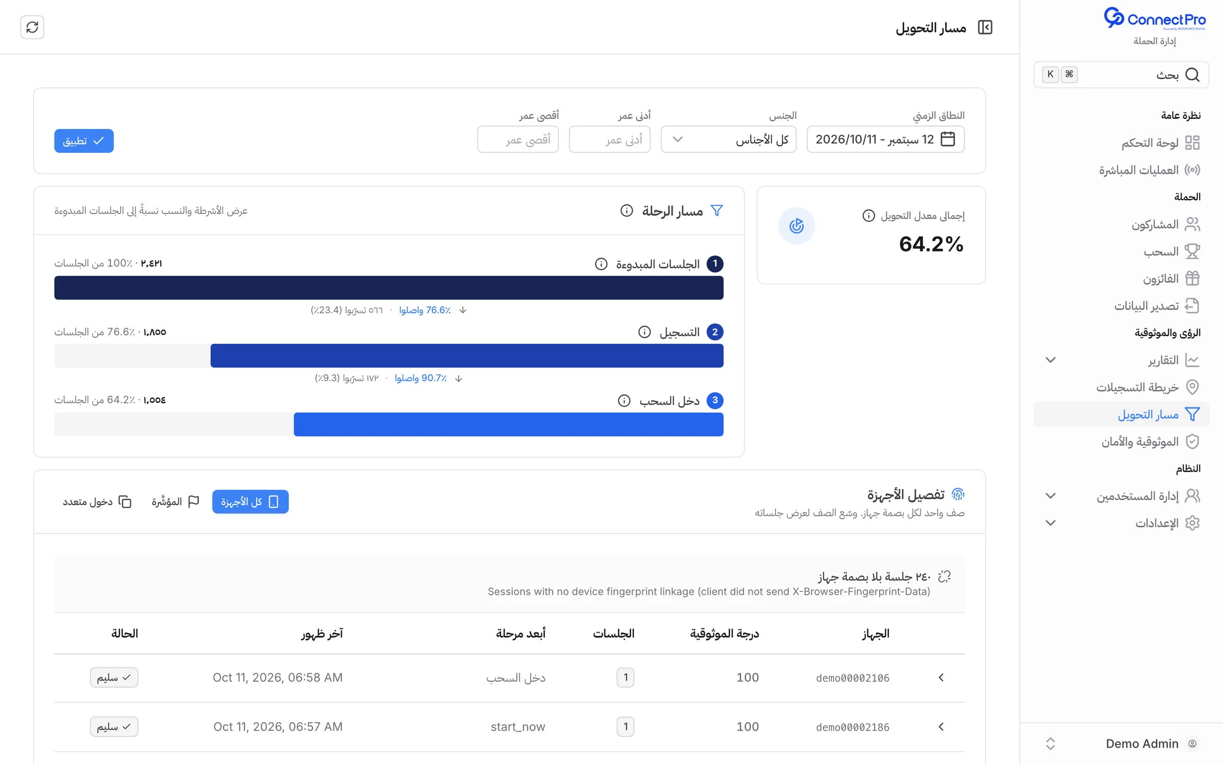 قمع الرحلة